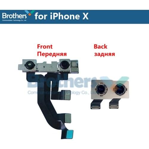 Back Camera For iPhone X Rear Big Camera For iPhone X Rear Camera Module Flex Cable Front Camera Original Phone Replacement Top