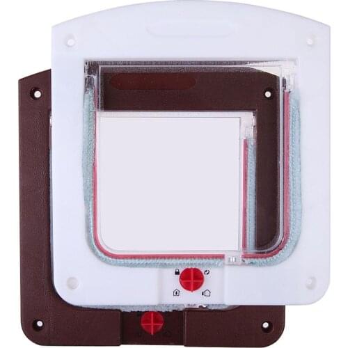 Lockable Cat Flap Door Puppy Dog Gates Door Safe Flap Door Suitable for Any Wall or Door White Brown Colors
