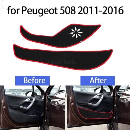 Door Inside Guard Protective Mat Side Edge Cover Accessories Car Door Anti Kick Pad Sticker for Peugeot 2008 208 2014-2018