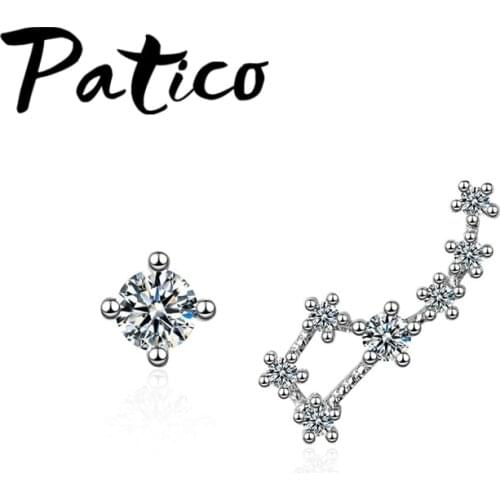 Women New Asymmetrical Cubic Zirconia 925 Sterling Silver Jewelry Long Earrings For Weddings/Engagements/Anniversary Party