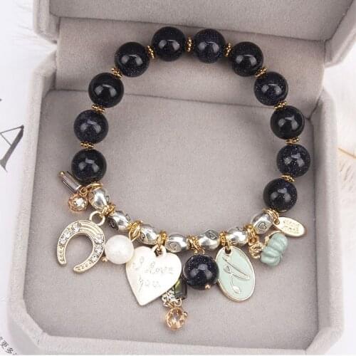 South Korea Dongdaemun bracelet for women fashion crystal bracelet beaded elastic multi-element hand made accessories