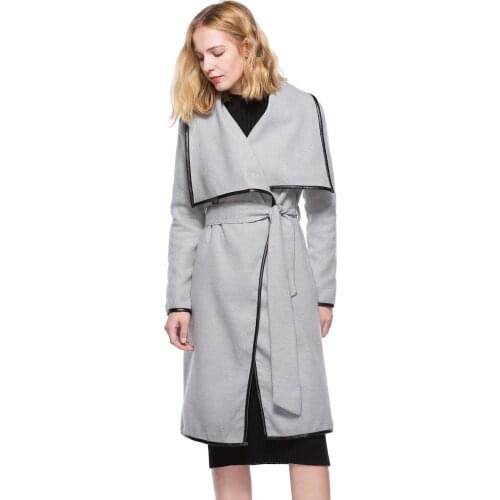 Casaco Feminino Silk Formal Woven Full O-neck Trench Coat For Women 2018 New Down Band Long Fund Windbreaker Loose Coat Real