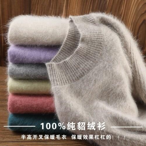 Winter ladies sweaters mink cashmere pullovers mens casual high-neck warm clothing new womens knitted pullovers