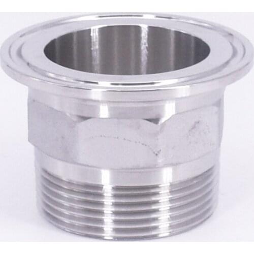 1-1/2" BSPT Male x 2" Tri Clamp Octagonal SUS 304 Stainless Steel Sanitary Coupler Fitting Homebrew Beer