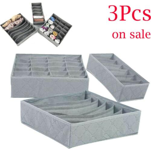 3pcs/set Foldable Drawer Organizers Storage Box Case For Bra Ties Underwear Socks Scarf Divider Closet Organizer Storage Boxes