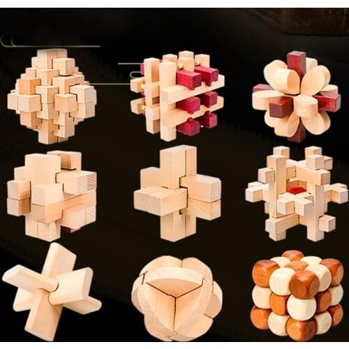 3D Lock Kong Ming Wooden Building Classical Disassembly Handmade Vintage Puzzle Toys Chinese Traditional Toys
