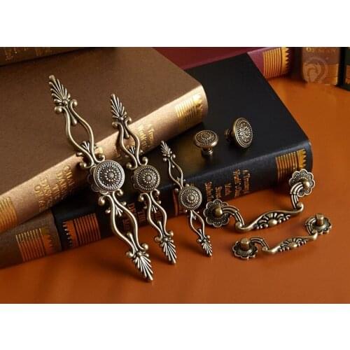 6Style Countryside Dresser Pulls Handles backplate Cabinet knobs Drawer Handle Vintage Cupboard Knob Furniture Hardware