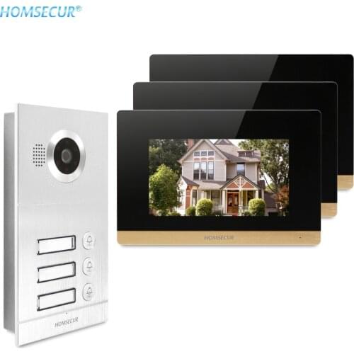 7inch Video&Audio Smart Doorbell with Recording & Snapshot 800TVL for 3 Apartment BC121-3S + BM716-G