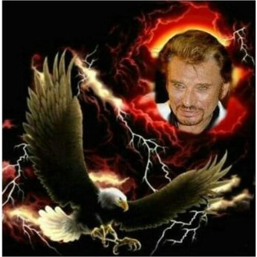 5d diamond painting johnny hallyday eagle full square 50x50cm french singer portrait round full mosaic artwork sticker