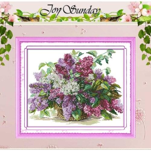 Free Ship!! Lilac Counted Cross Stitch 11 14CT Cross Stitch Sets Flowers Cross Stitch Kits for Embroidery Home Decor Needlework