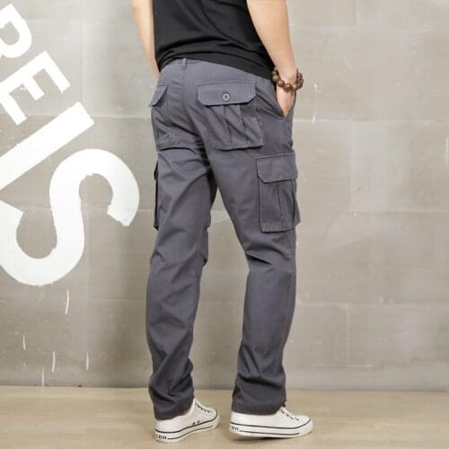 ICPANS Cargo Pants Loose Black Khaki Cargo Pants Men Elastic Waist Casual Pants Men Work Summer 2018 Male Trousers Big Size