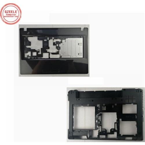 GZEELE New For Lenovo G480 G485 TOP COVER Palmrest Upper Case+Bottom Base Cover Case Wire drawing Laptop Replace Cover with HDMI