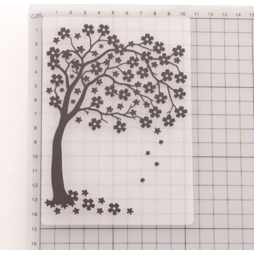 Flower Tree Plastic Embossing Folder Template DIY Scrapbook Photo Album Making R7RC
