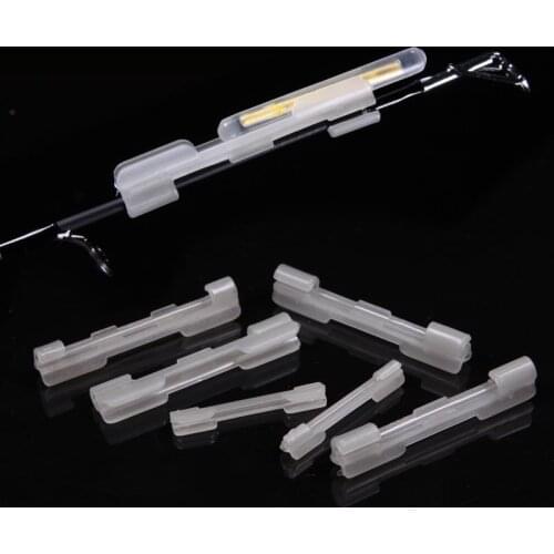 FSTK 6Pcs NEW Night Fishing Rod Tip light holder Clip used on fishing rod for chemical light stick