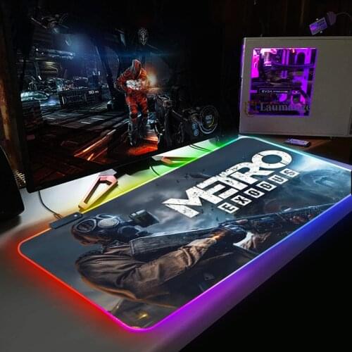 Animation Metro 2033 Mouse Pad RGB Gamer Accessories LED Backlight Computer Desktop Keyboard Pad Large kawaii Mousepad rgb
