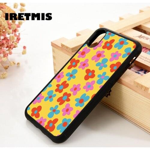 Iretmis 5 5S SE 6 6S TPU Silicone Rubber Phone Case Cover for iPhone 7 8 Plus X Xs 11 12 MINI Pro Max XR Flower Power