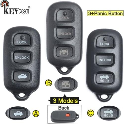 KEYECU 1x/ 2x for Toyota Highlander RAV4 FJ Cruiser Tacoma Replacement Remote Key Shell Case Fob 4 Button FCC: HYQ12BBX GQ43VT14