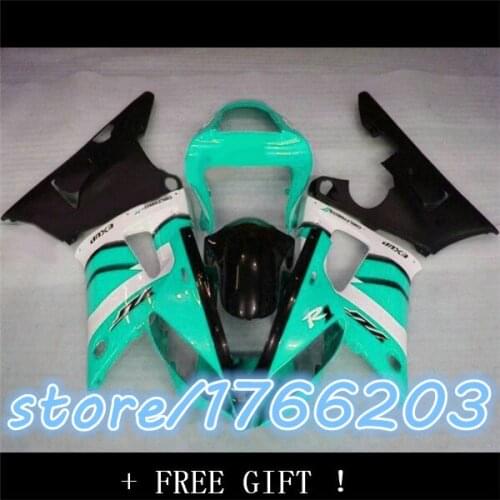 Hot sales YZF R1 YZF R1, 2000-2001-00-01 YZF1000 fairing kit YZFR1 white green black sport bike cheap motorcycle at 3 o 'clock