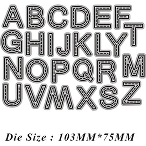 2021 New Wood Grain English Alphabet Metal Cutting Dies For DIY Craft Making