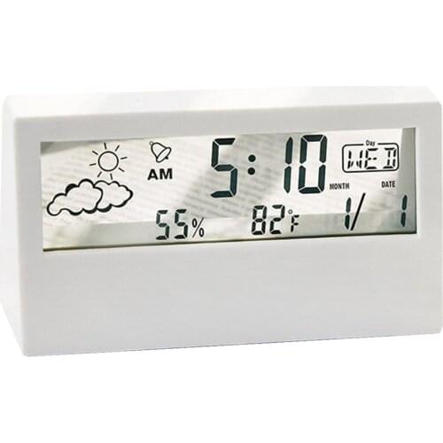 Transparent Screen Weather Station Alarm Clock Indoor Hygrometer Thermometer Weather Forecast Sensor Clock