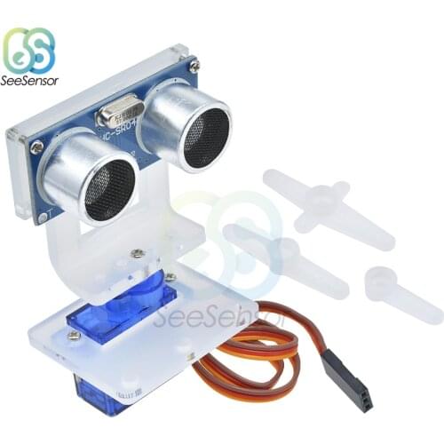 Mini SG90 Servo + HC-SR04 Ultrasonic Ranging Module + Mounting Brackets DIY Kits