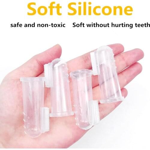 Soft Silicone Pet Finger Toothbrush Dog Tooth Clean Cat Puppy Brush Bad Breath Tartar Teeth Care Pet Cleaning Supply with Box