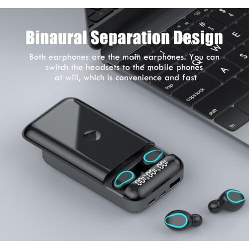 TWS Bluetooth 5.0 Earphones 6000 mAh Charging Case Wireless Headphone Sports Waterproof Bluetooth Headsets Earbuds With Dual Mic