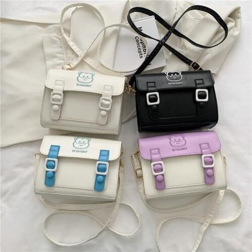 2021 Autumn New Fashion Retro Color Matching Patchwork PU Crossbody Cambridge Bags For Women Girl 1120