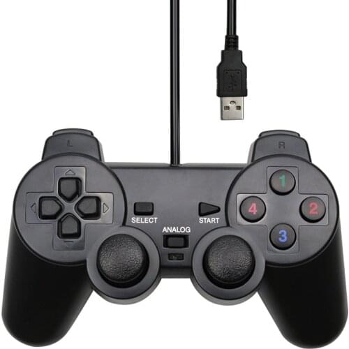 Vibration Joystick Wired USB PC Controller For PC Computer Laptop For WinXP/Win7/Win8/Win10 For Vista Black Gamepad