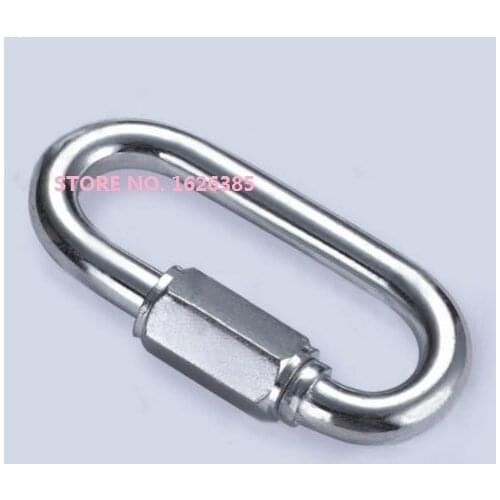 6-24pcs, M3.5--M6 304 stainless steel quick link connecting button mountaineering buckle chain connector hasp lifting rigging