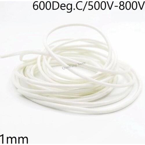 Dia 1mm Fiberglass Tube HTG Cable Sleeve Soft Chemical Fiber Glass Wire Wrap Protector Insulation High Temperature Pipe 600Deg