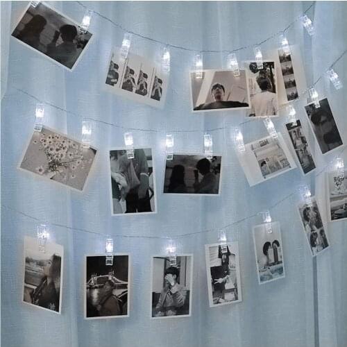 1.2M 10 Photo Clip LED String Lights Fairy Lights Indoor Outdoor Battery Operated Garland Christmas Decoration Room Party Weddin