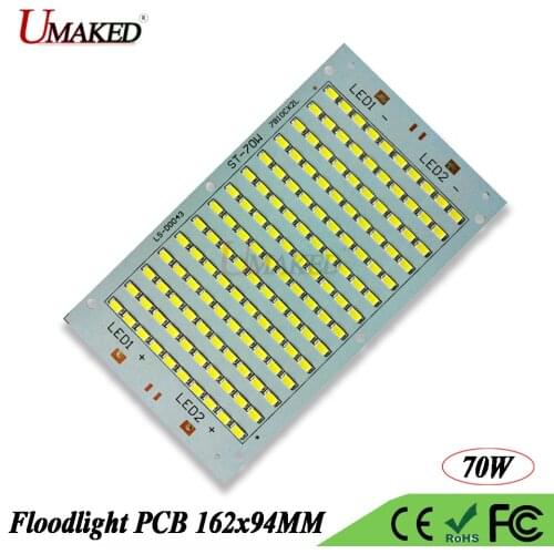 Full watt 70W led PCB 7700lm 162x94mm DC20-39V 600mA SMD5730 LED light COB chip WW/W light source for floodlight Spotlight DIY