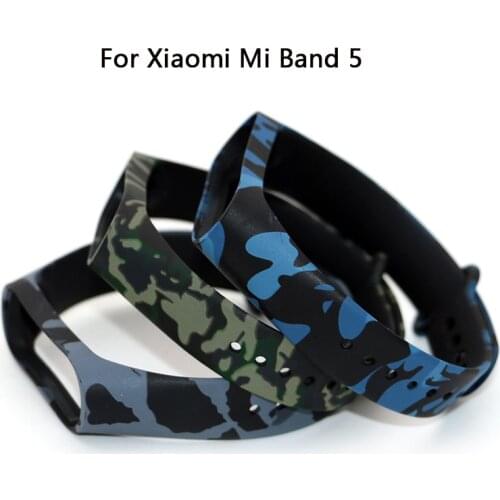 TPU+TPE Bracelet For Xiaomi Mi Band 5 Bracelet Camouflage Replacement Strap For Mi Band 5 Miband 5 Wrist Straps Watch Band