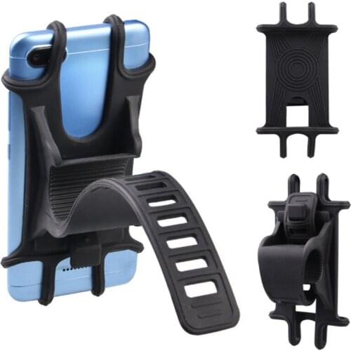 Universal Bike Motorcycle Mobile Phone Stand Holder Silicone Non-slip Buckle Pull Phone Mount Handlebar Bracket