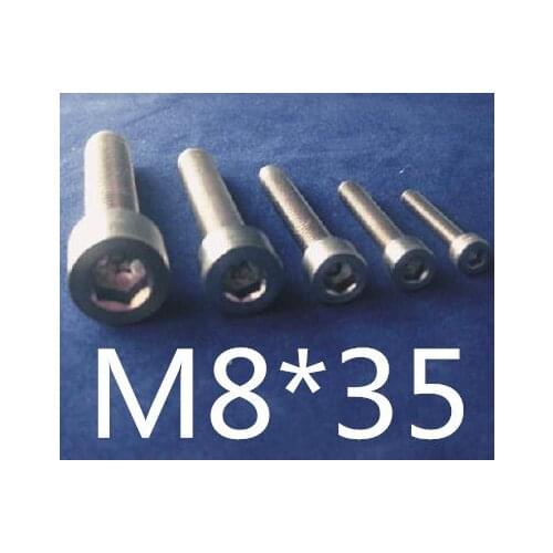 New Free Shipping 30pcs M8X35 M8 Thread 8mm Diameter 35mm Length Hex socket head cap screw Titanium Ti Screw