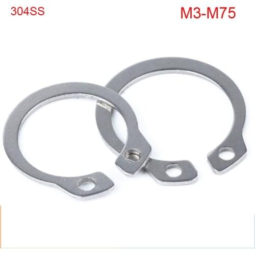 Circlips For Shaft Type C Shaft Retaining Ring Circlip Card Outer Snap Ring 304 Stainless Steel Clamp Spring Circlip Set M3-M150