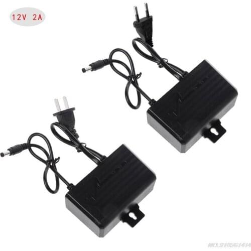 Power Supply AC DC Charger Adapter 12V 2A EU US Plug Waterproof Outdoor for Monitor CCTV CCD Security Camera AG04 21 Dropship