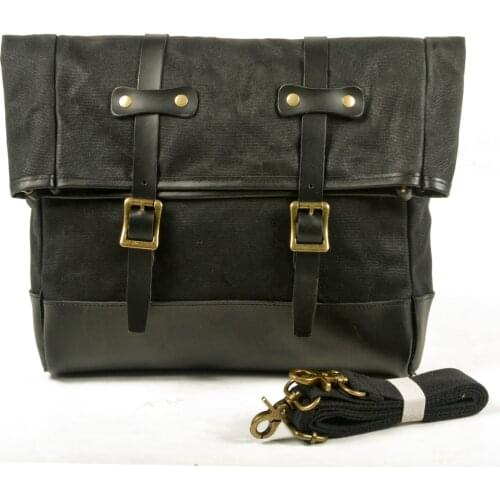 Motorcycle Luggage Bags Bike Saddle Bag Waxed Canvas Waterproof Side Bag Crossbody Bags for Men