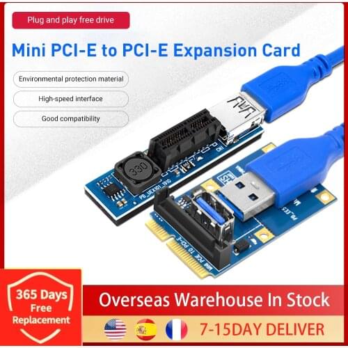 1 Set Mini PCI-E to PCI-E X1 Riser Card PCI Express X1 Slot Dual SATA Power Connector 60cm USB 3.0 Cable Extension PCIE Extender