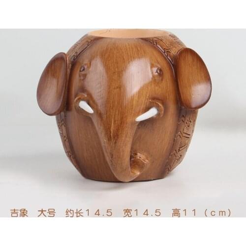 1 Pc/Lot Classic Artisitc Resin Elephant-Shaped Pen Holder for School Stationery & Office Supply