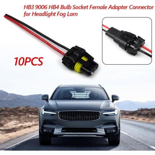 10x 9005 HB3 9006 HB4 Bulb Sockets Female Adapter Connector for Headlight Fog Conveninently and Simple Installation