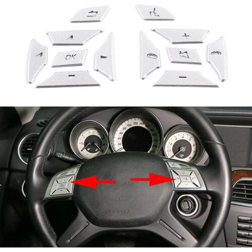 12PCS Steering Wheel Button Switch Trim Cover For Mercedes Benz A B C E Ml Gl Cla Gla Glk Sl Slk Class W176 W246 W212 W204