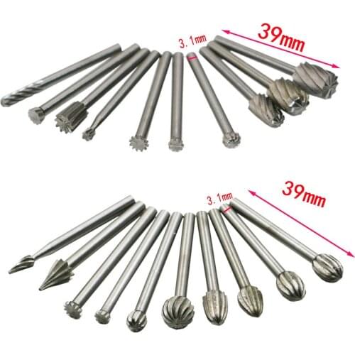 20 PCS 3mm High Speed Steel Shank Milling Rotary File Woodworking Rasps Burr Bit Set Engraving And Grinding Milling Cutter Set