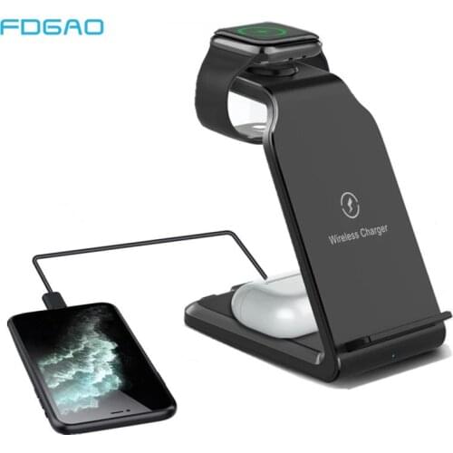 20W 4 in 1 Qi Wireless Charger for iPhone 12 11 XS MAX XR X 8 USB Fast Charging Dock Station For Apple Watch 6 5 4 3 AirPods Pro