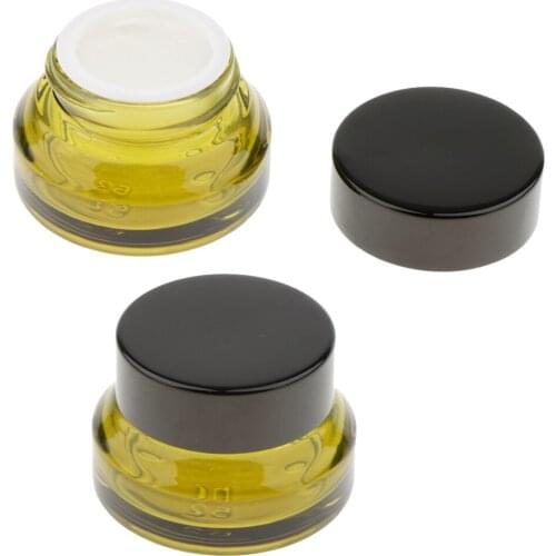 2x Empty Glass Makeup Pot Containers With Screw Cap for Cosmetic Make up Lotion Storage Container Jar