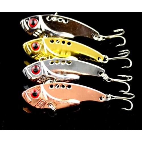 4pcs VIB Fishing Lure 5.5cm 11g 8# Hooks Artificial Hard Bait Spoon Metal Lure Swimbait Vibrator Lure Pesca Fishing Wobblers