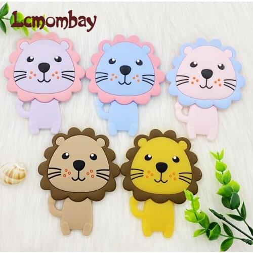 5/10pcs Silicone Lion Teether Chewable Beads Silicone Teether Necklace Food Grade Mini Lion Beads For DIY Bracelet Baby Product