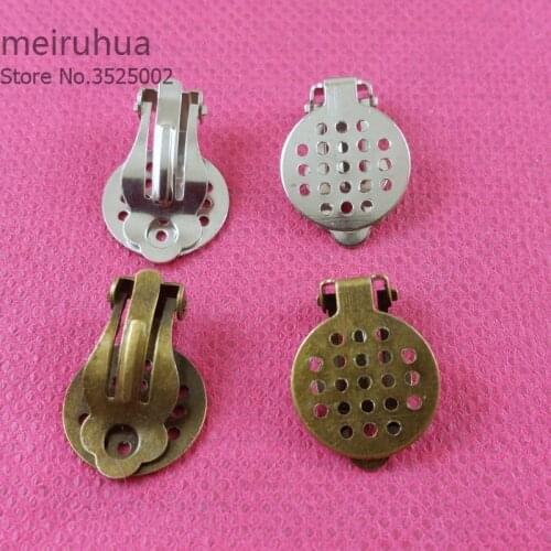 50pcs/lot 15mm disc Wholesale French Earring Hook Ear base Earring Findings jewelry accessories