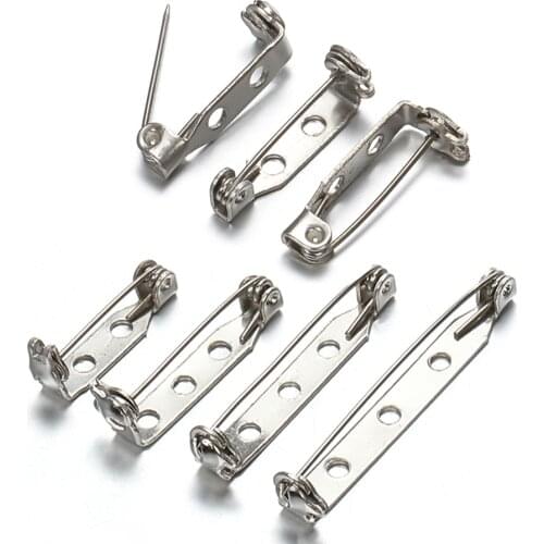 50Pcs Metal Brooch Pins Base Brooch 20/25/30/38mm Brooch Lock Back Safety Catch Holder Findings for Jewelry Making Brooch Diy